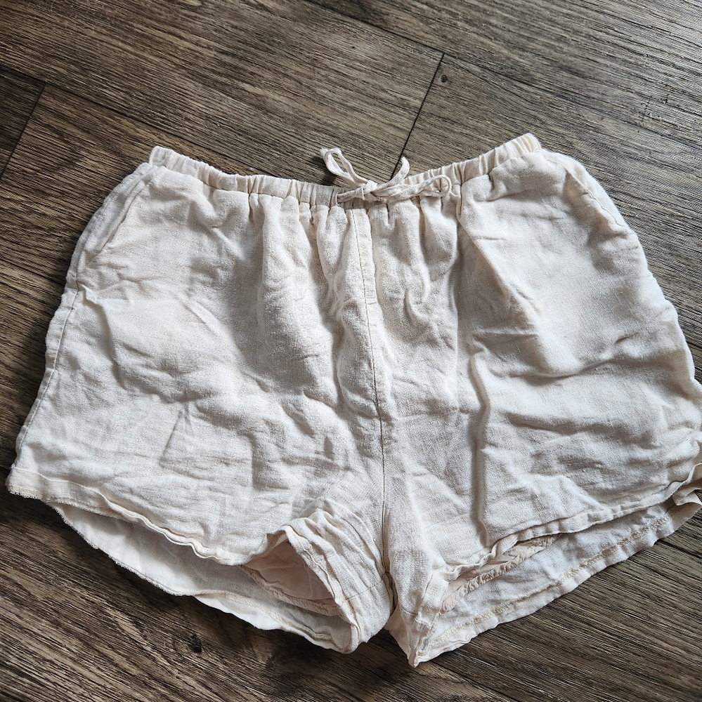 Dissh Linen Shorts In Oat Size 8